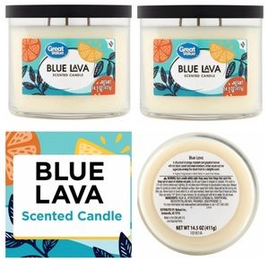 2 Pack Blue Lava Great Value Scented Candle 3 wick Tik Tok